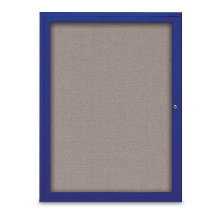 United Visual Products Slim Enclosed Corkboard, 18"x24", White Alum Frame/Pumice UVEB1824-WHITE-PUMICE